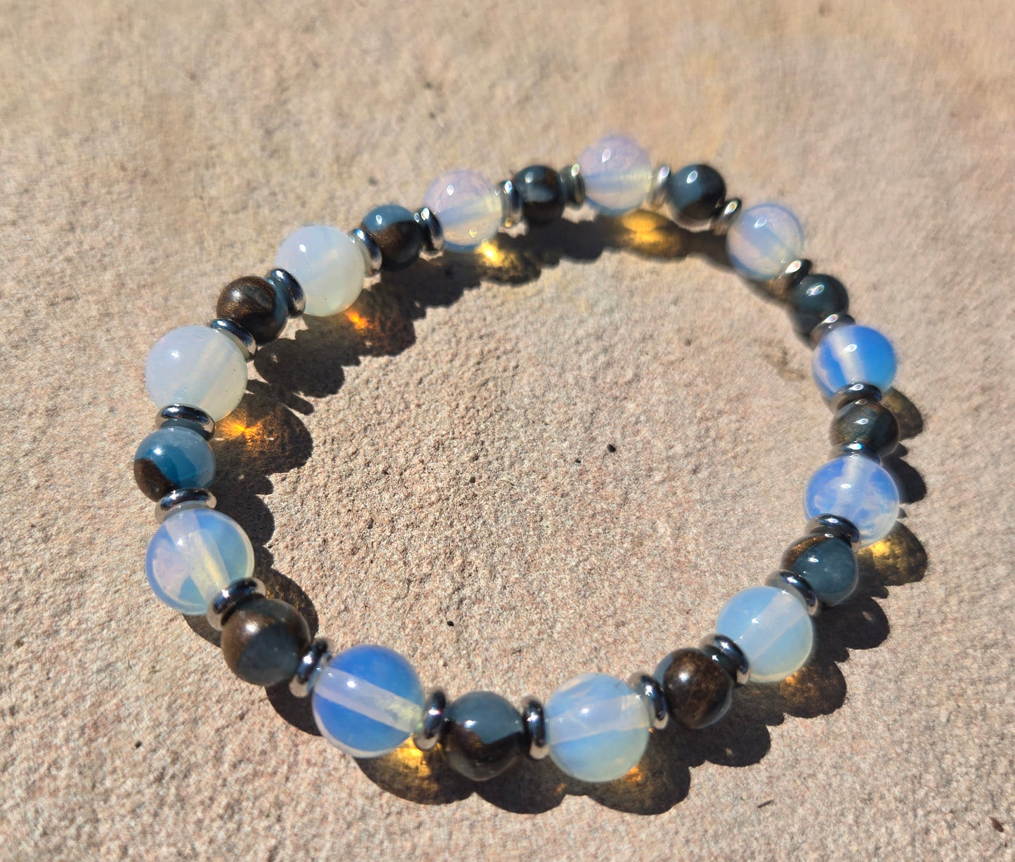 Bracelet with Blue Mosaic Quartz - NEW