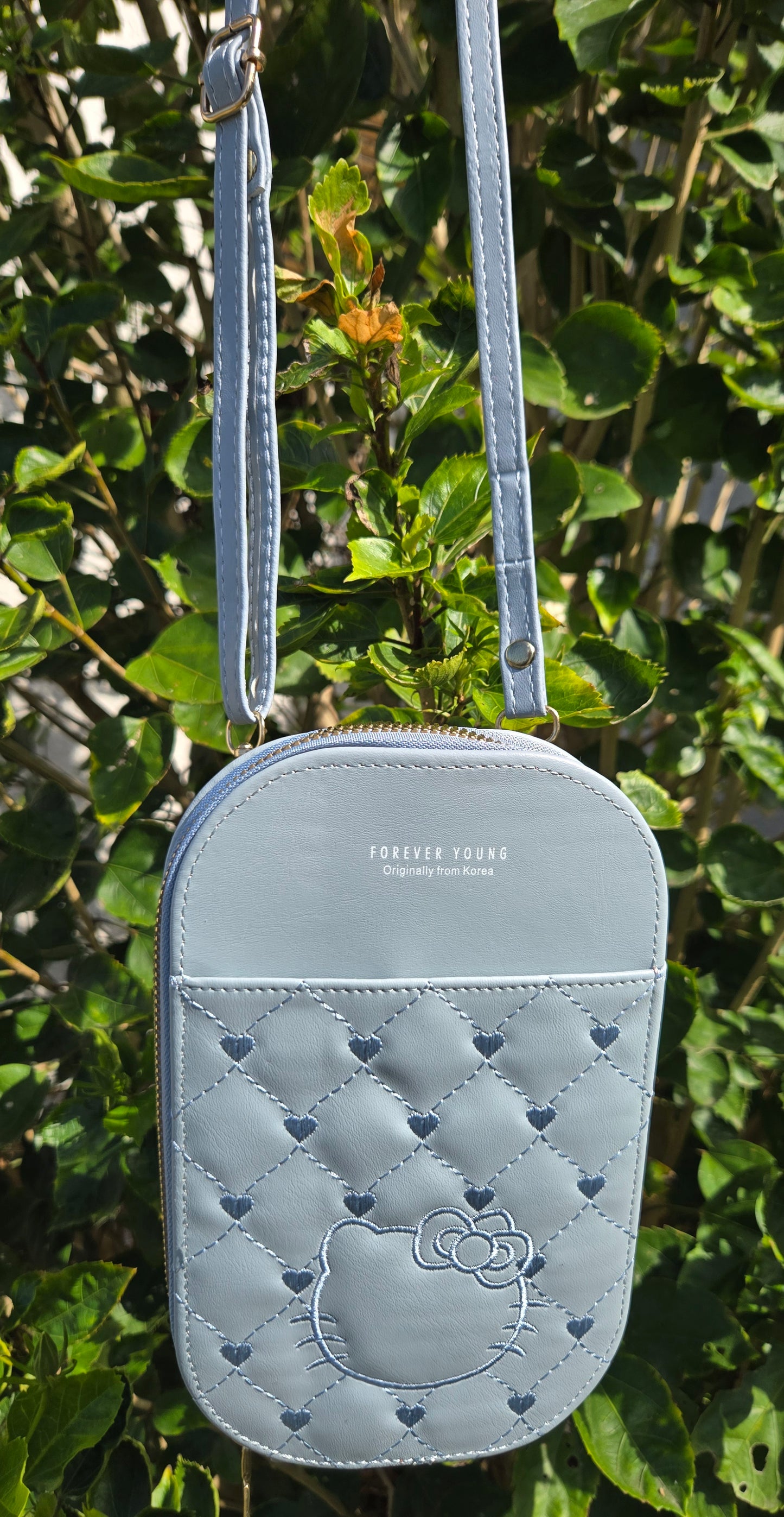 Light Gray Cell Phone Bag with over the shoulder strap