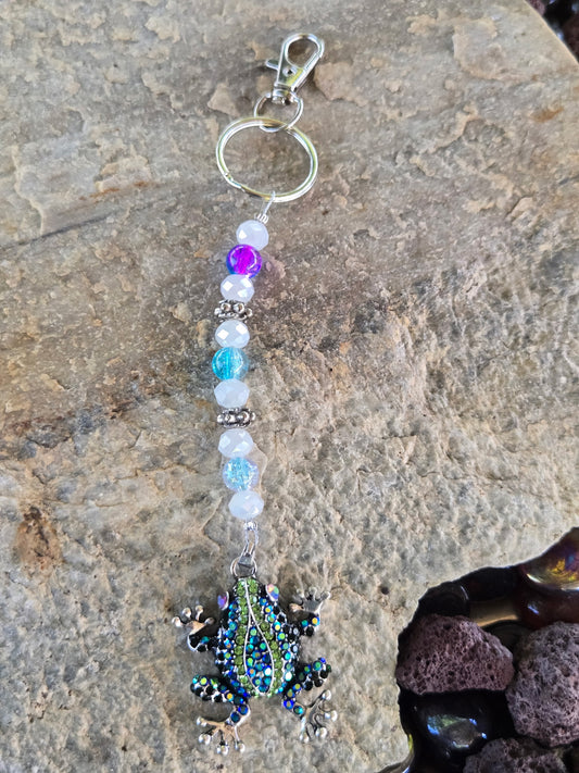 Multi-Colored Frog Keychain