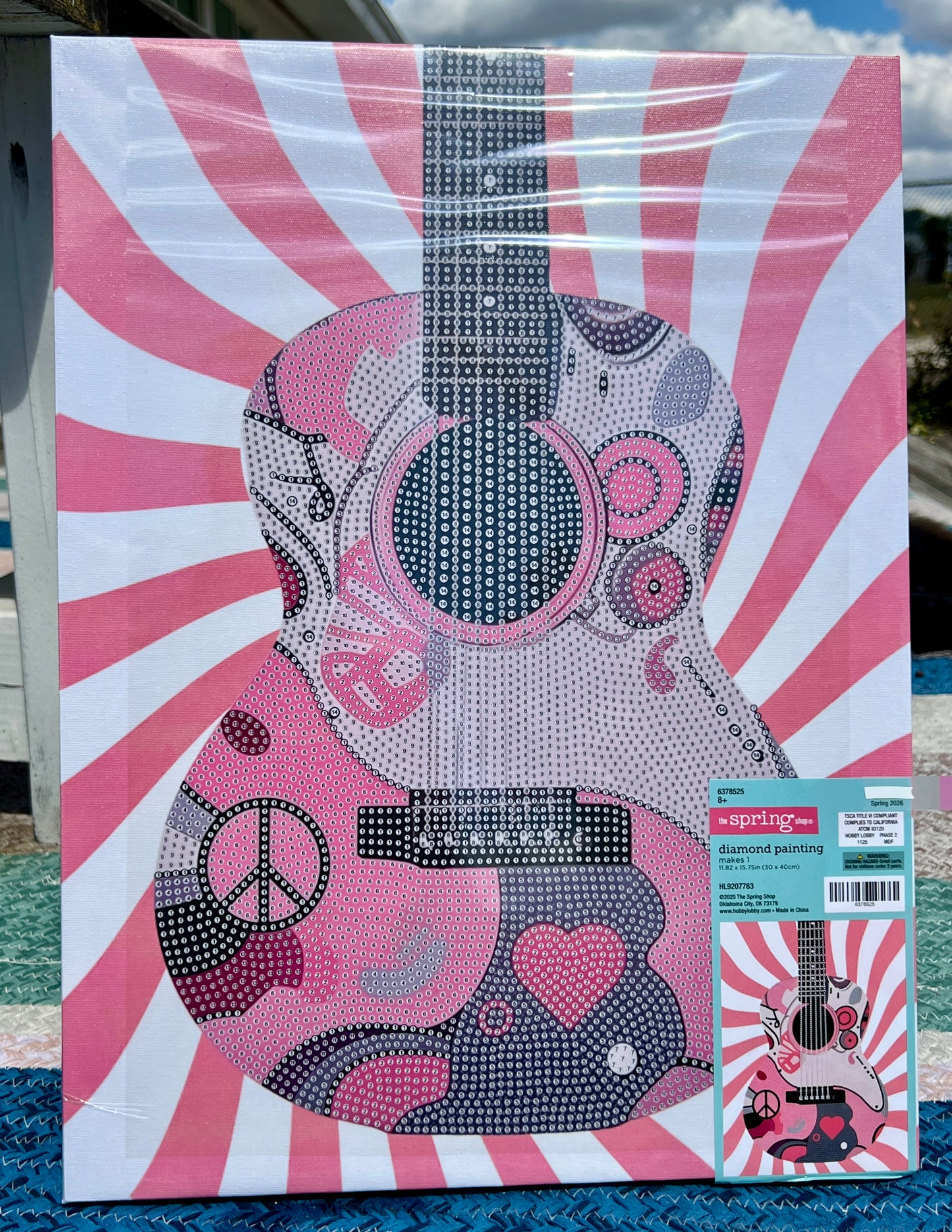 Pink Guitar Diamond Art
