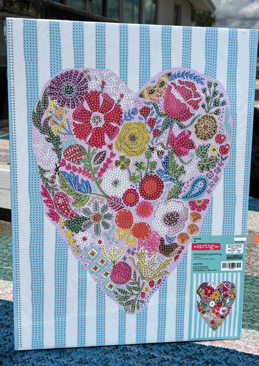 Heart with Blue Stripes Diamond Art (Large)