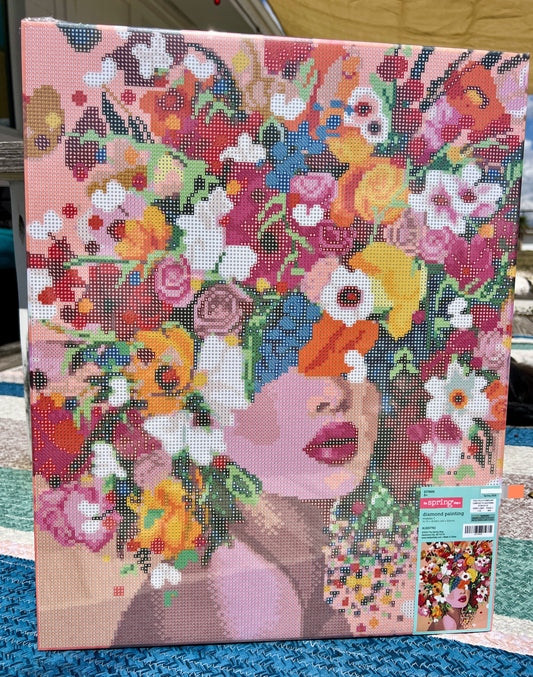 Woman with Floral Headpiece Diamond Art (X-Large)