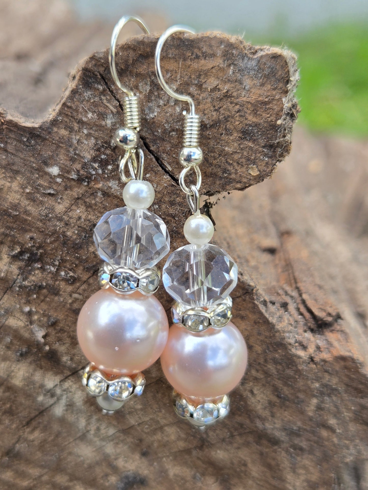 Earrings Pearl and Glass