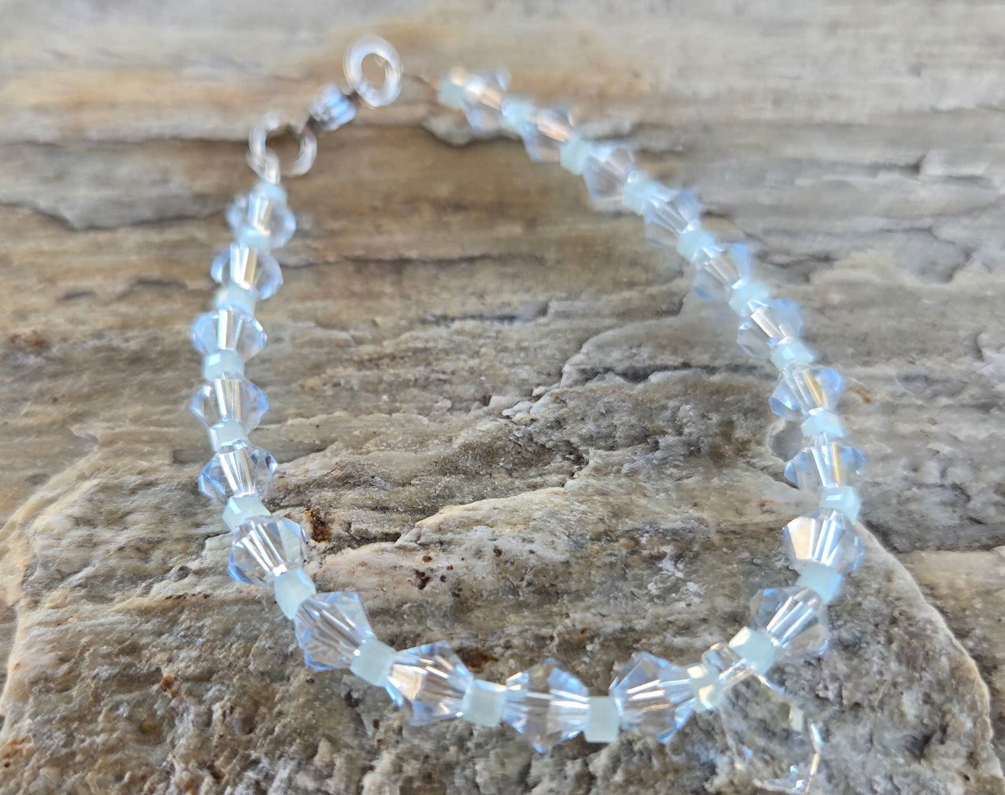 Bracelet Blue with Blue Spacers and Tear Drop Glass Bead