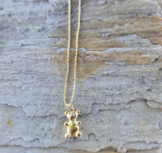 Bear Necklace stainless steel gold