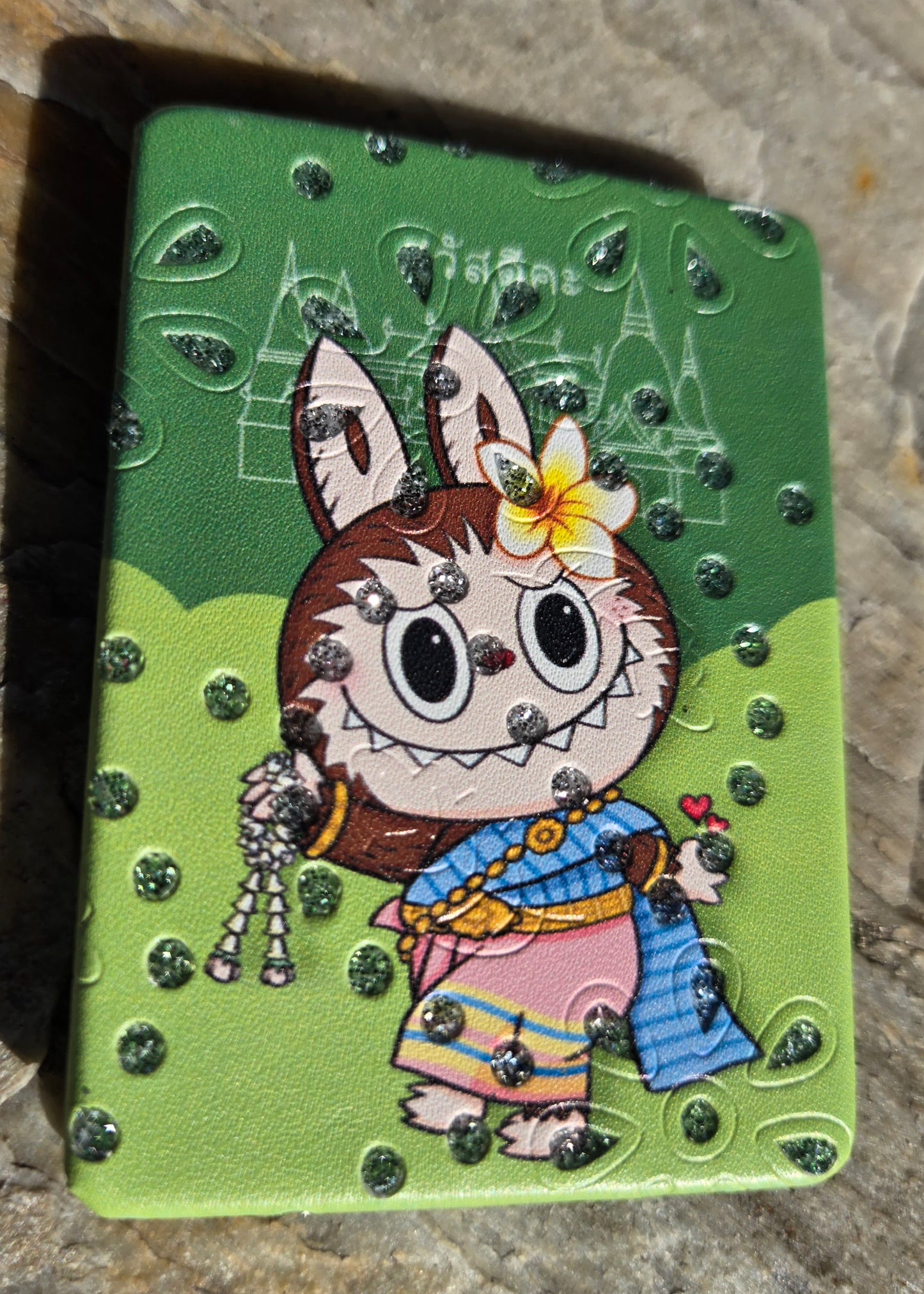 Mirror two sided with soft cover and sparkle