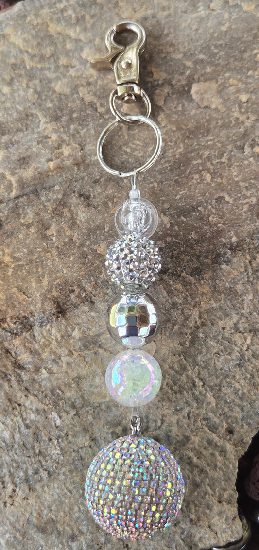 Disco Ball Keychain with Sparkly Beads