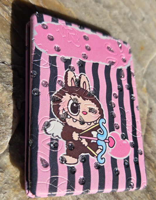 Mirror two sided with soft cover and sparkle