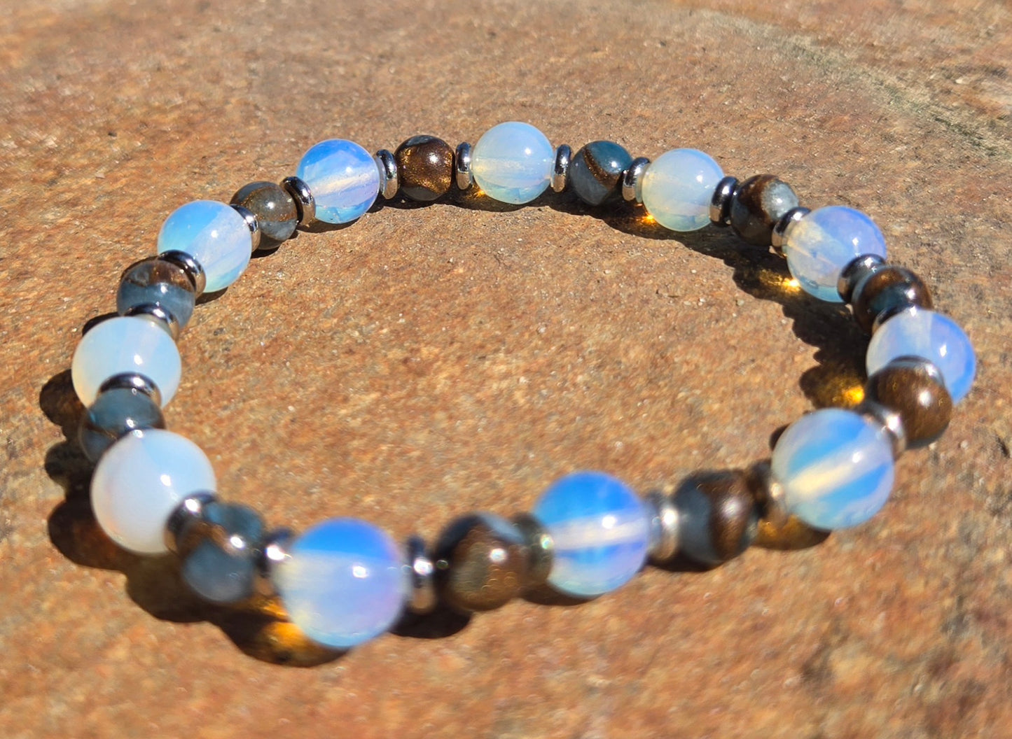 Bracelet with Blue Mosaic Quartz - NEW