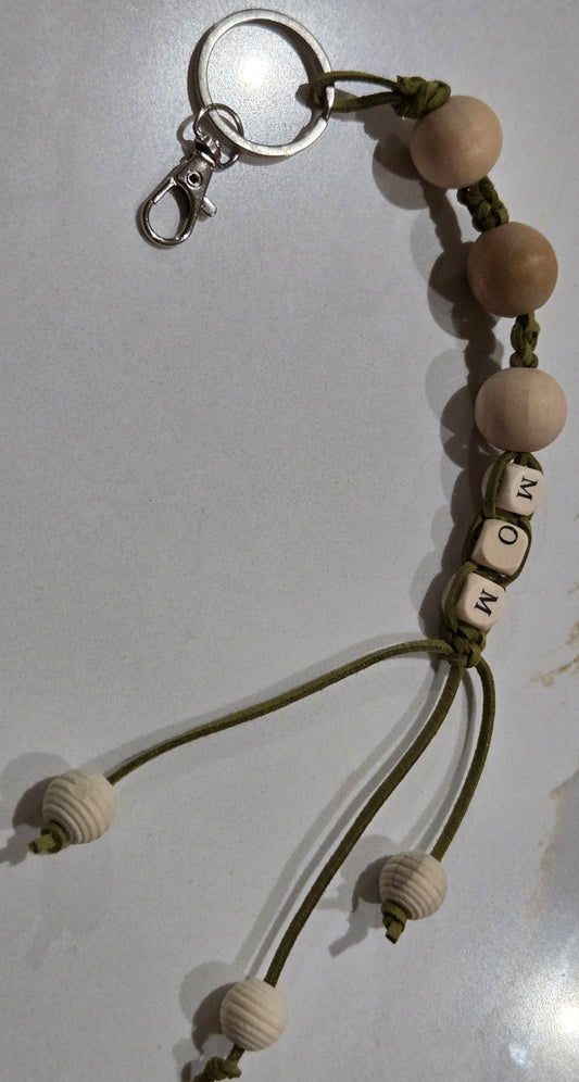 Mom Keychain Wood
