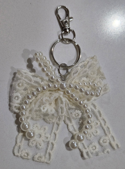 Pearl  and Lace Keychain