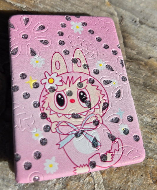 Mirror two sided with soft cover and sparkle