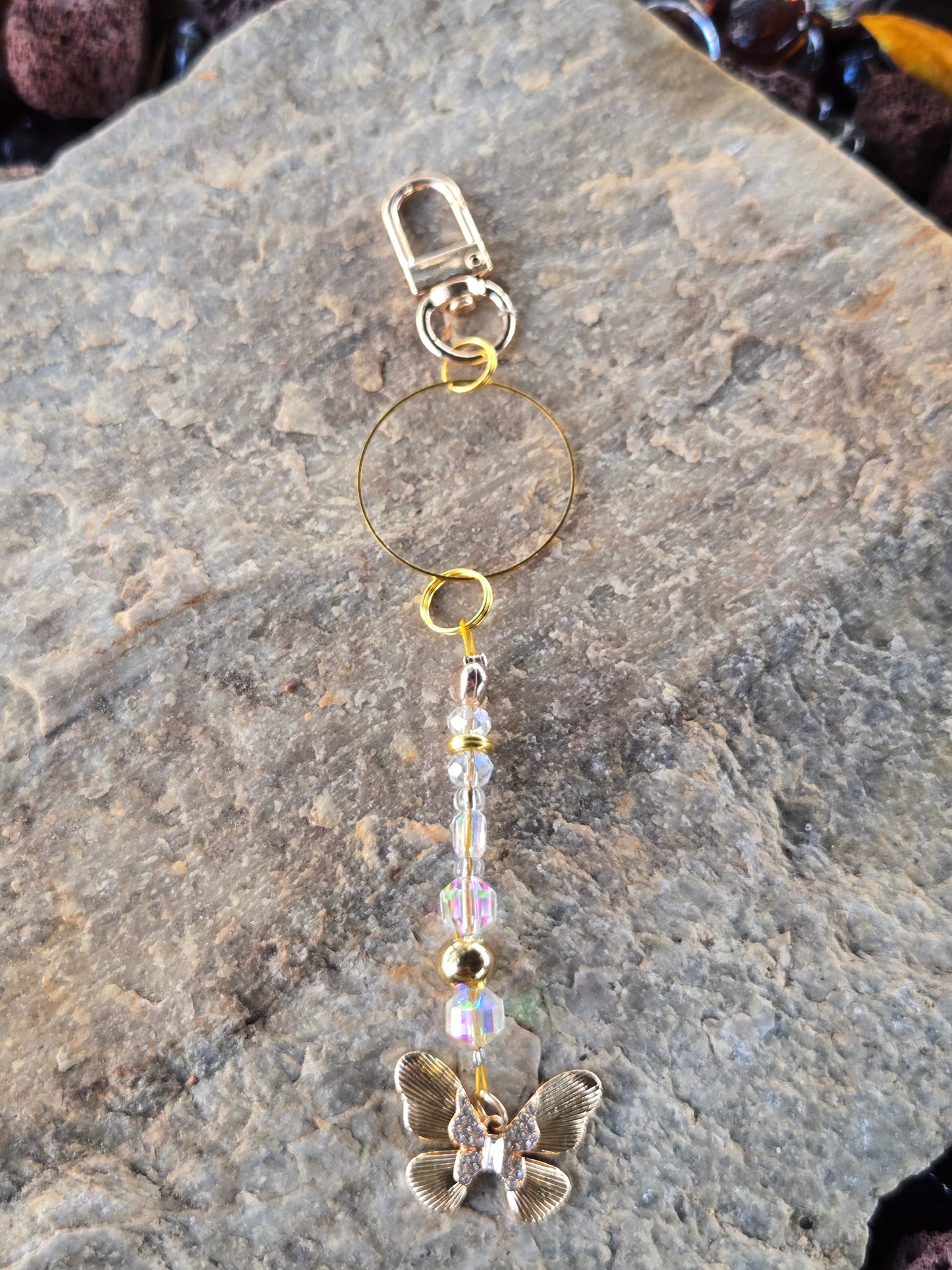 Gold Plated Butterfly with Sparkly Beads